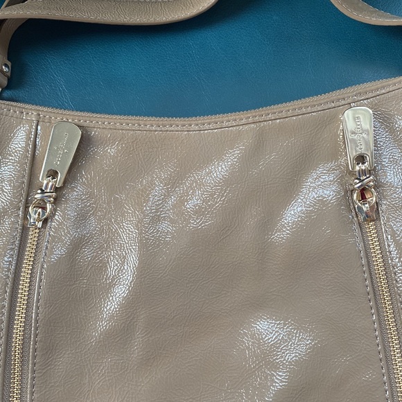 Cole Haan Essex Tan Patent Leather Hobo Shoulder Bag - Picture 15 of 16